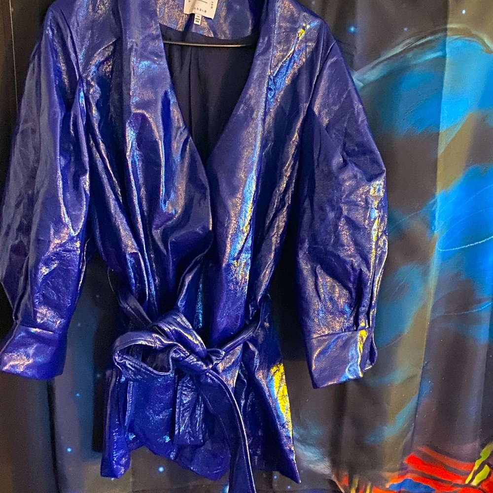 Nice blue rain jacket used